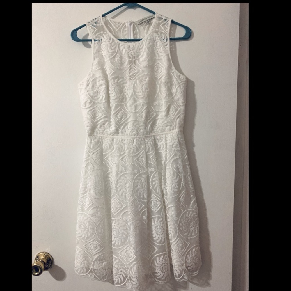 White lace semi-formal dress